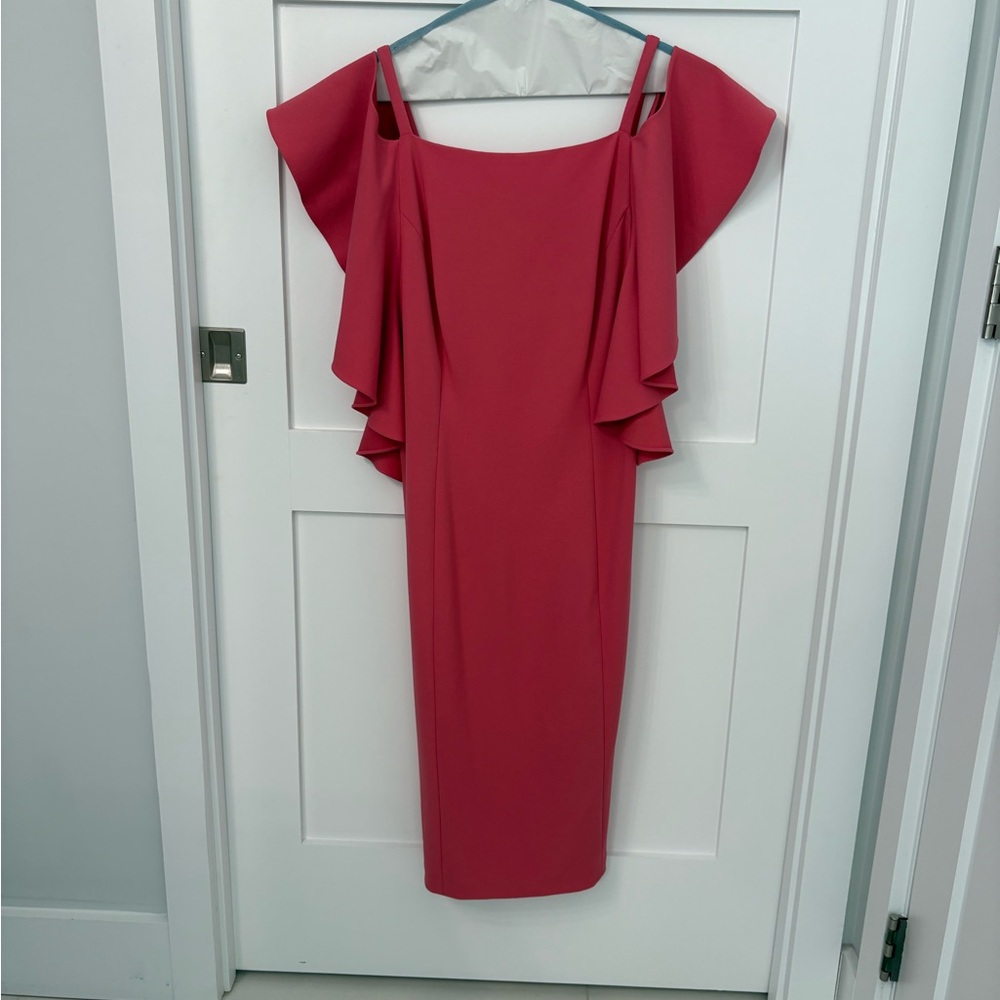Adrianna Papell One Shoulder Coral Dress